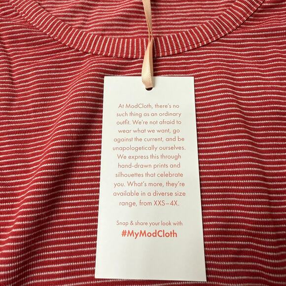 ModCloth Striped Knotted Moxie Tank Top XXS NWT - Picture 4 of 9